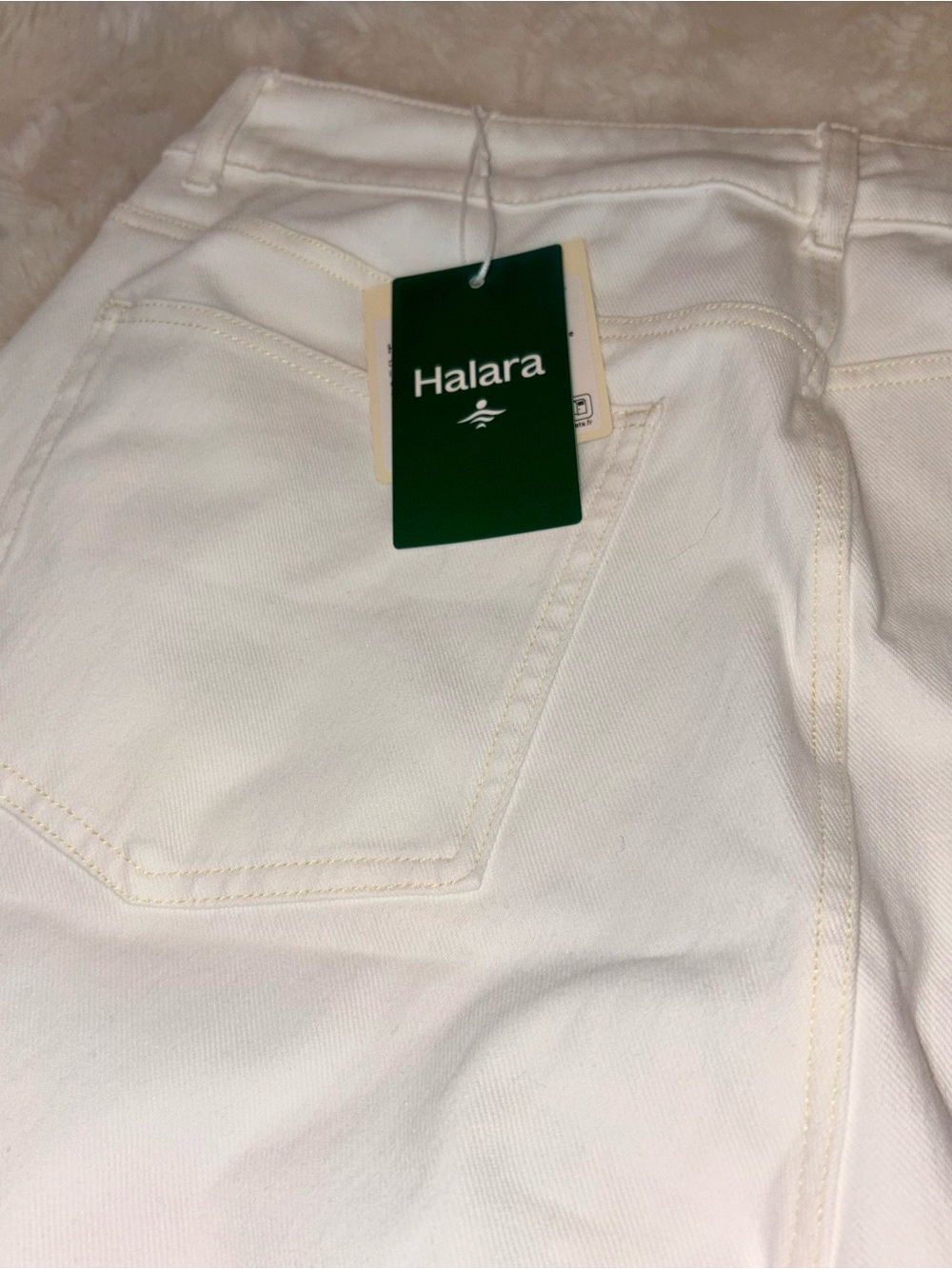HALARA White Stretch Denim pants with Branded Tags - Picture 6 of 6